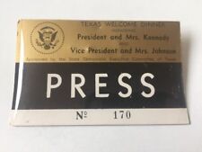 1963 Texas Welcome Dinner Press Ticket President John F. Kennedy Assassination picture