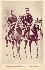 CPA MILITARY AK GENERAL FOCH & ROI ALBERT 1st BELGIUM Knights Animated picture