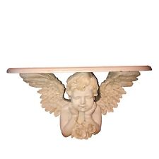 Vintage Large Angel Face Shelf Cherub Cream Resin Angel Shelf picture