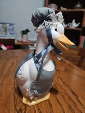Vtg Artistic Gifts Inc Ceramic Goose With Blue Bonnet  and Apron 1988 picture