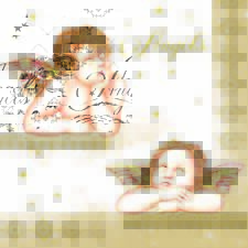 TWO Individual Paper Luncheon Decoupage Napkins 3-Ply ANGELS Cherubs Wings Decor picture
