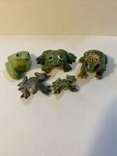 Vintage Frog Miniature Lot of 5 Figurines Ceramic Pewter picture