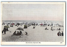 c1920's Umbrellas, Bathing, Beach Scene Ogunquit ME Webhannet ME Posted Postcard picture