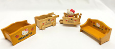 Hello Kitty Dollhouse Miniature Wooden 4 Piece Set 2000 Kawaii From Japan picture
