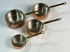 Vintage Set of 4 Copper & Brass Scoops MEASURING CUPS - Aged Patina - Korea picture