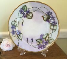 Antique Plate Handpainted Violets Artist Initialed & Dated 1909 marked “TK” picture