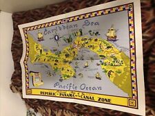 pictorial map of the republic of panama and the Canal Zone Army Souvenir 1950s picture