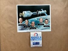 Apollo Soyuz Crews With Artist’s Rendering Of Crafts Docking+Soviet Stamp Block picture