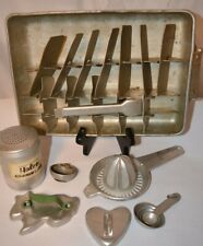 Vintage 1940-50's Aluminum Kitchen Lot GE Ice Cube Tray Foley Juicer Shaker picture