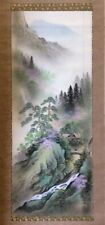 Japanese Painting Hanging Scroll Mountain Village Nature Landscape Asian Art #03 picture