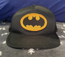 Vintage 1989 Batman Movie Trucker Hat with Embroidered Bat Symbol Tim Burton picture