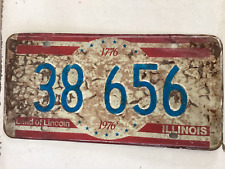 Vintage 1976 Ilinois Bicentennial License Plate Automobile Tag 38656 USA picture