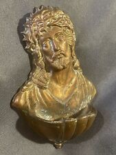 Antique Gilt Religious Jesus Head Holy Water Font church salvage picture