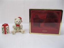Lenox Holiday Salt & Pepper Shaker Set Teddy Bear & Present 2004 Christmas NEW picture