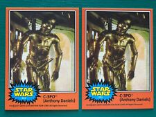 1977 O-Pee-Chee Star Wars C-3PO Golden Rod Error & Corrected REPRINT Cards #141 picture