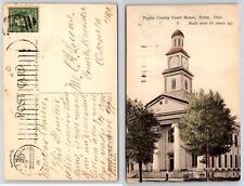 Eaton Ohio PREBLE COUNTY COURT HOUSE Hand Tinted Postcard j228 picture