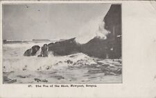 The Toe of the Rock Newport Oregon breakers surf rocks c1910 postcard B77 picture