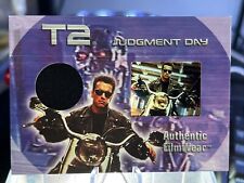 Arnold Schwarzenegger 2003 Terminator 2 T2 FilmCardz Film Wear Leather Relic CT1 picture