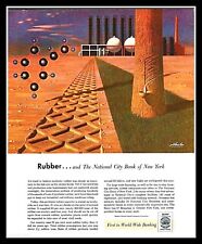 1952 National City Bank of New York Rubber Tree Factory Vintage Art Print Ad picture