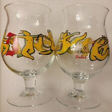 Set Of 2 Duvel Tulip Beer Glasses The 6 Hop Devils Brewery Barware Collectible picture