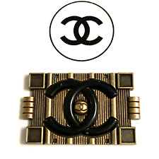 1 Vintage original large 27 mm x 45 mm Chanel CC Logo bronze tone Button Zipper picture