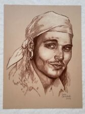 Original Art Johnny Depp 2003 Pirates Capt Jack Sparrow Ernie Centofanti picture