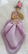 Victorian Chic -HANDMADE EMBELLISHED LADY SCRAP ORNAMENT w/VINTAGE EMBELLISHMENT picture