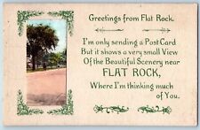 1913 Greetings From Flat Rock Street Dirt Road Michigan Correspondence Postcard picture