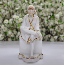 Shirdi Sai Baba Statue Marble Shant Sai Baba Idol for Temple Sai Nath Figurine picture