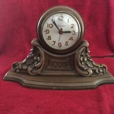 VTG or Antique Sessions Electric Mantle Clock Carved Works picture