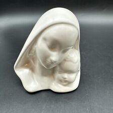 Vintage Madonna and Child Figurine Figure White Ceramic 4” Tall picture