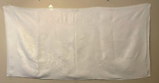 Satin Stitch Vintage Tablecloth Embellished 48'' x 48'' Excellent Condition Read picture