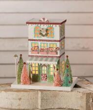 Bethany Lowe Peppermint Accented Bakery Shoppe Christmas Village Putz House picture