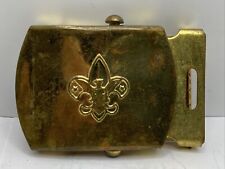 Boy Scouts of America Solid Brass Belt Buckle BSA Made USA Vintage Scouting picture