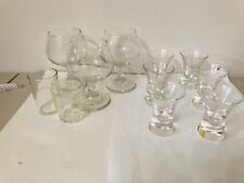 Vintage Glassware 1970 11pc Lot 3 Brandy Snifters 8 Shot Glasses 3-4 Inch Tall picture