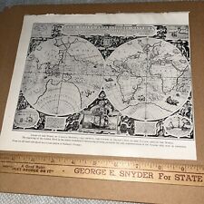 Antique Plate: Chart of The World by Judocus Hondins & Course of Drake’s Ship picture