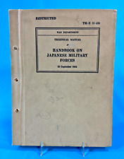 War Department TM-E 30-480 HANDBOOK ON JAPANESE MILITARY FORCES HC/1944 WW2 picture