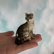 Vintage Extreamly Rare Wein Knight Ceramics Austrian Striped Cat Figurine  picture