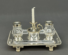 19th Century Elkington & Co. Silverplate Inkstand Standish c. 1877 picture