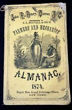 Antique 1874 JOHN F. Henry Almanac FARMERS and MECHANICS Quack Medicine Ads picture