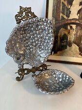 Two Grape Motif Pewter Dishes by Ralph Wilton Pewter, 1950s Vintage picture