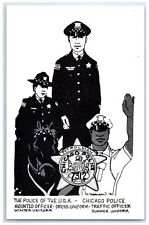 c1950's Chicago Police Uniform Traffic Winter Summer Chicago Illinois Postcard picture