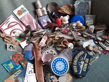 Massive 200 Piece Vintage Junk Drawer Lot Military Jewelry Patches Silverplate  picture