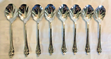 Oneida USA Silver Amaryllis Floral Sugar Shell Spoon Set of 8 picture