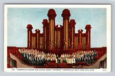 Salt Lake City UT-Utah, Tabernacle Organ And Choir, Vintage c1936 Postcard picture
