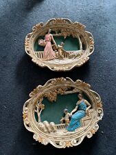 PAIR OF  CHALKWARE WALL PLAQUES picture