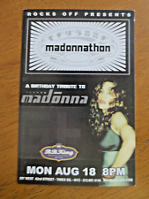 2000s Tribute to MADONNA Madonnathon Rock Off BB King Blues Club NY Flyer Card picture