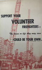 1971 Support Your Volunteer Firefighters ~ Reading PA. Poster picture