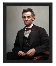 PRESIDENT ABRAHAM LINCOLN COLORIZED ENHANCED PORTRAIT 8X10 FRAMED PHOTOGRAPH picture