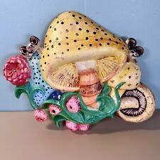 VTG Arnel’s 70s Ceramic Mushroom Toadstool Mouse 10” Wall Art Decor TLC See Desc picture